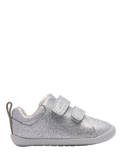 Clarks Baby Roamer Craft T. Leather Shoes, Silver Patent, Silver Patent