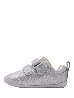 Clarks Baby Roamer Craft T. Leather Shoes, Silver Patent - view 2, Silver Patent