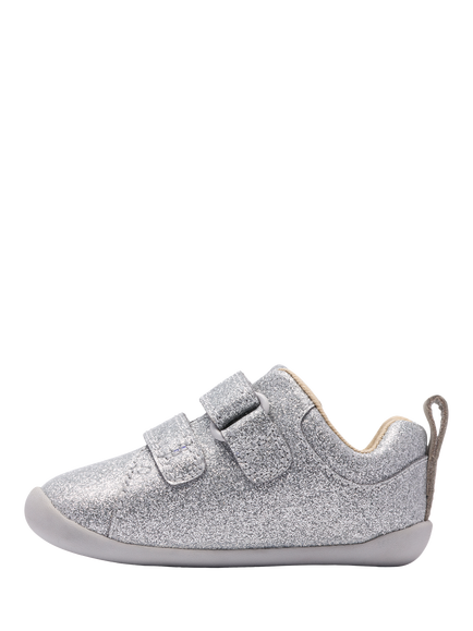 Clarks Baby Roamer Craft T. Leather Shoes, Silver Patent - view 2, Silver Patent