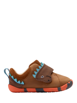 Clarks Baby Roamer Stomp T Leather Shoes, Tan, Tan