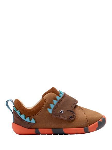Clarks Baby Roamer Stomp T Leather Shoes, Tan, Tan