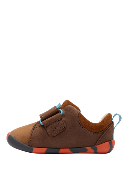 Clarks Baby Roamer Stomp T Leather Shoes, Tan - view 2, Tan