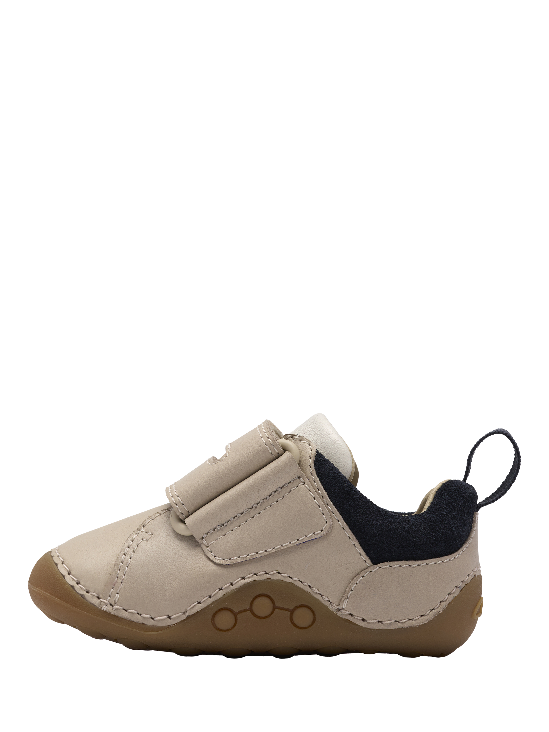 Product image 2 of 6, which shows Clarks Baby Tiny Gleam T Leather Shoes, Neutral, C2F