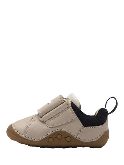 Clarks Baby Tiny Gleam T Leather Shoes, Neutral - view 2, Neutral