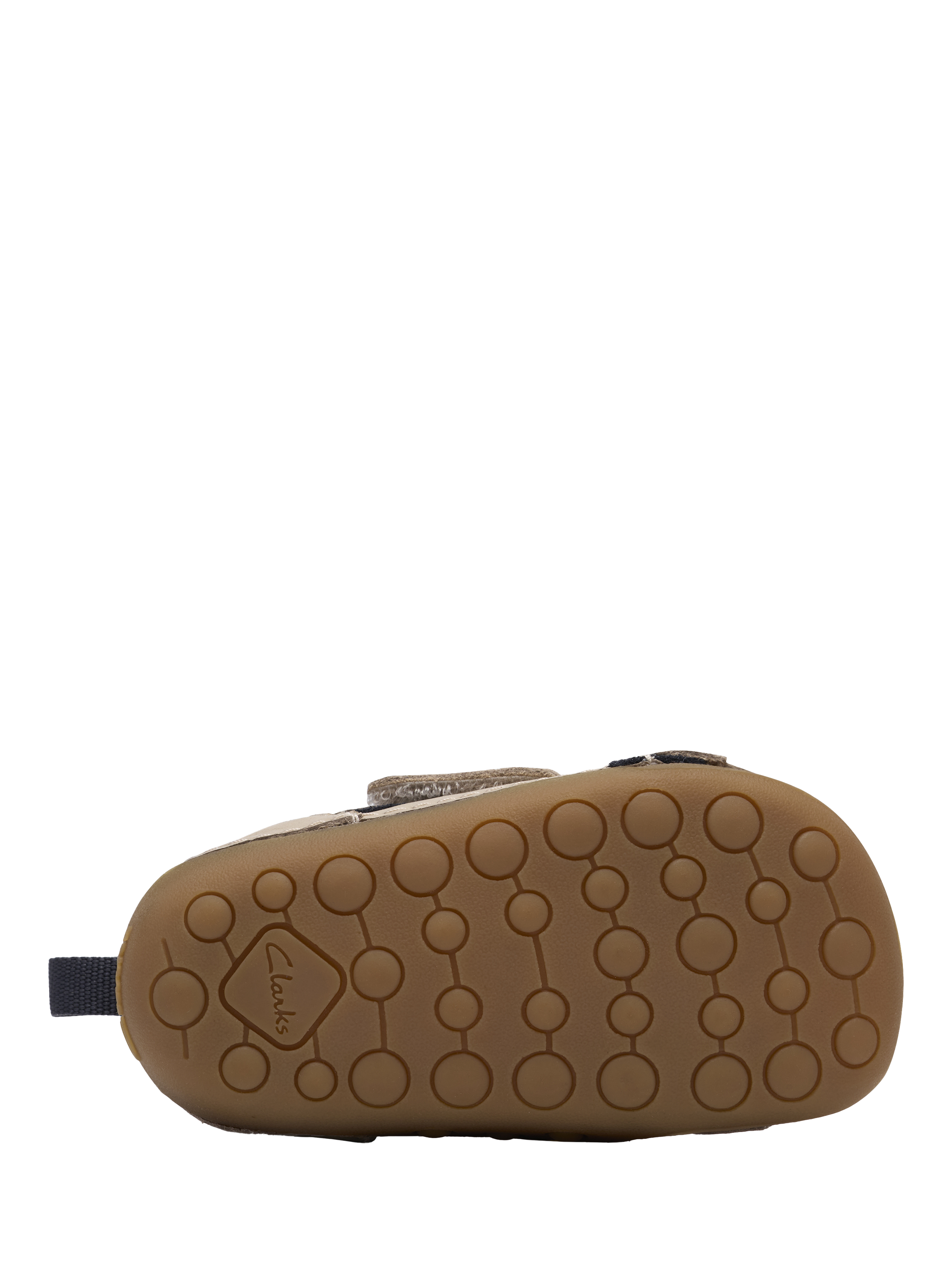 Product image 3 of 6, which shows Clarks Baby Tiny Gleam T Leather Shoes, Neutral, C2F