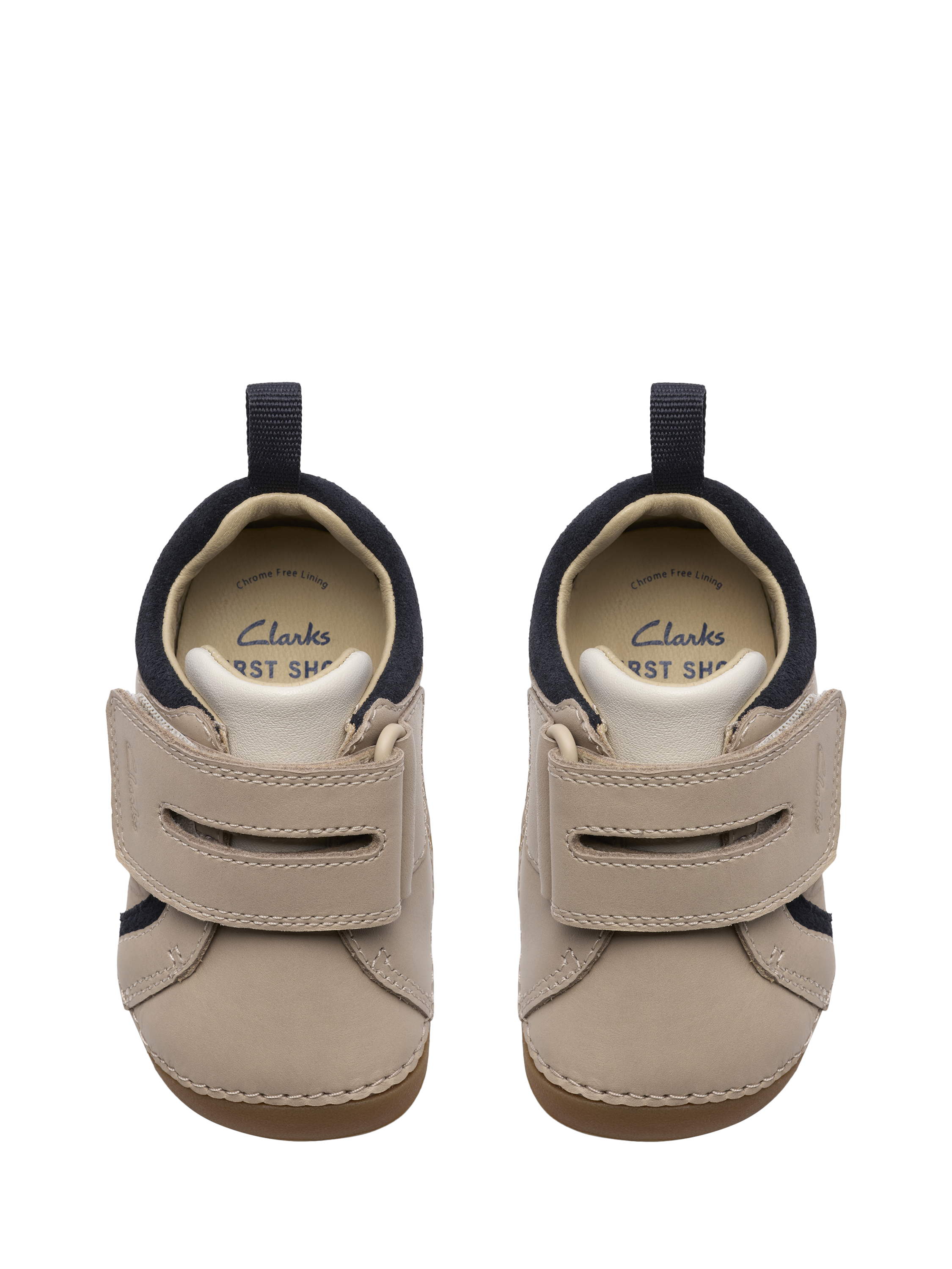 Product image 6 of 6, which shows Clarks Baby Tiny Gleam T Leather Shoes, Neutral, C2F