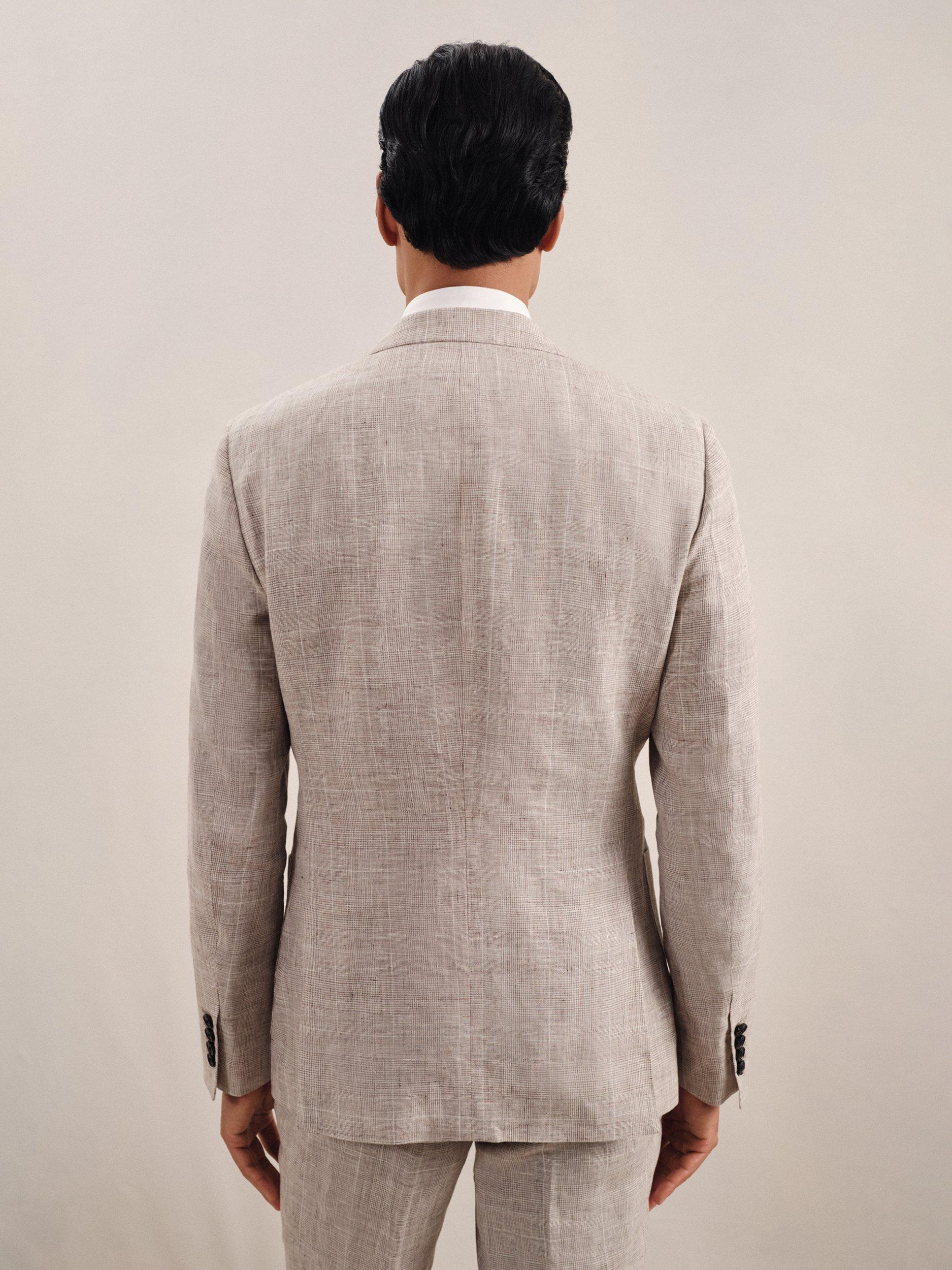 Product image 2 of 5, which shows Reiss Ashton Linen Suit Jacket, Oatmeal, 38