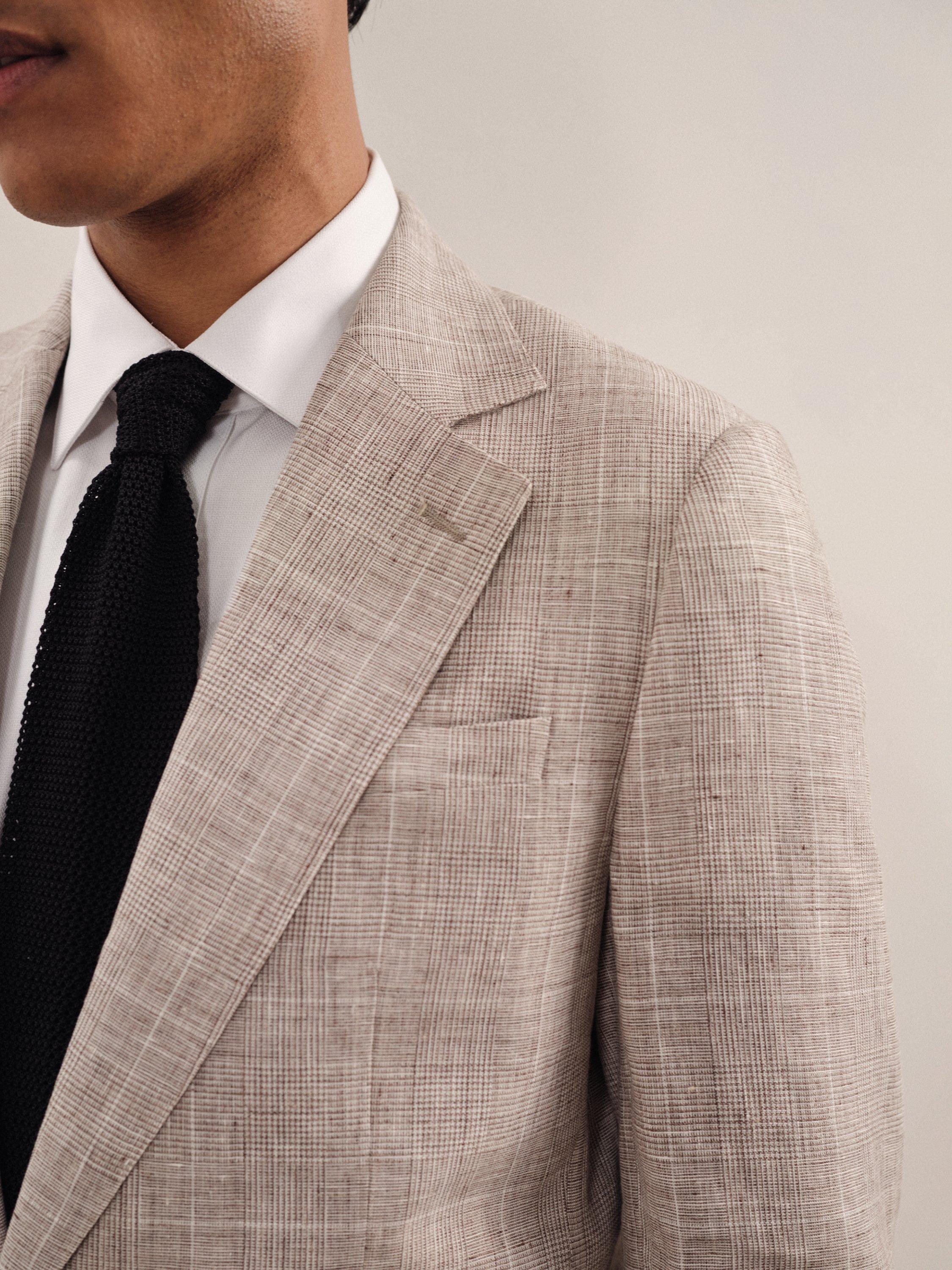 Product image 5 of 5, which shows Reiss Ashton Linen Suit Jacket, Oatmeal, 38