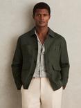 Reiss Adam Linen Four-Pocket Jacket, Navy