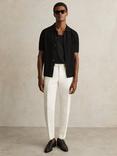 Reiss Thames Regular Fit Short Sleeve Polo Shirt, Black