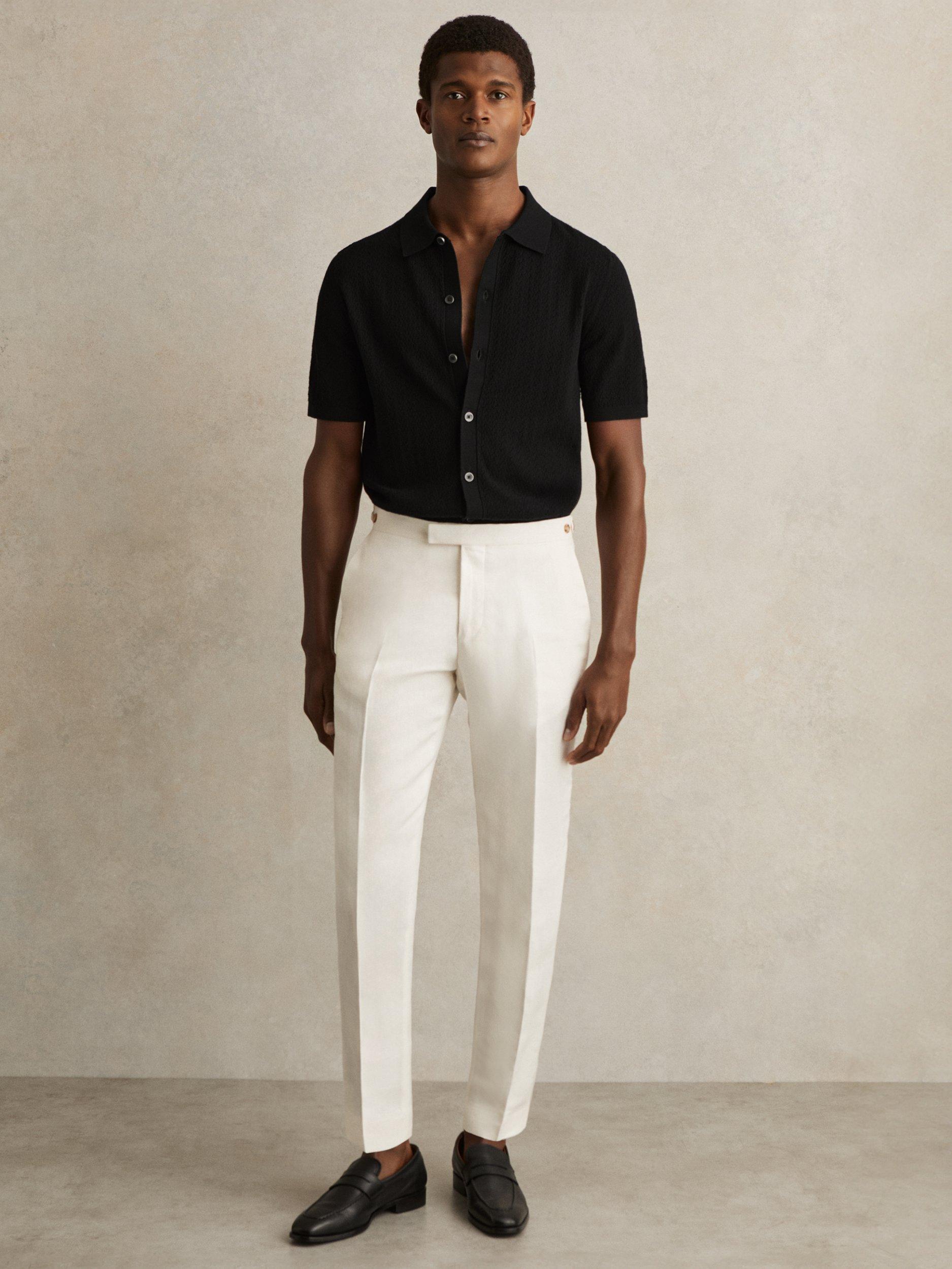Product image 3 of 5, which shows Reiss Thames Regular Fit Short Sleeve Polo Shirt, Black, XS