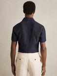 Reiss Holiday Linen Regular Fit Shirt, Navy