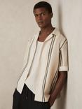 Reiss Opal Cotton Blend Regular Fit Stripe Shirt, White/Multi