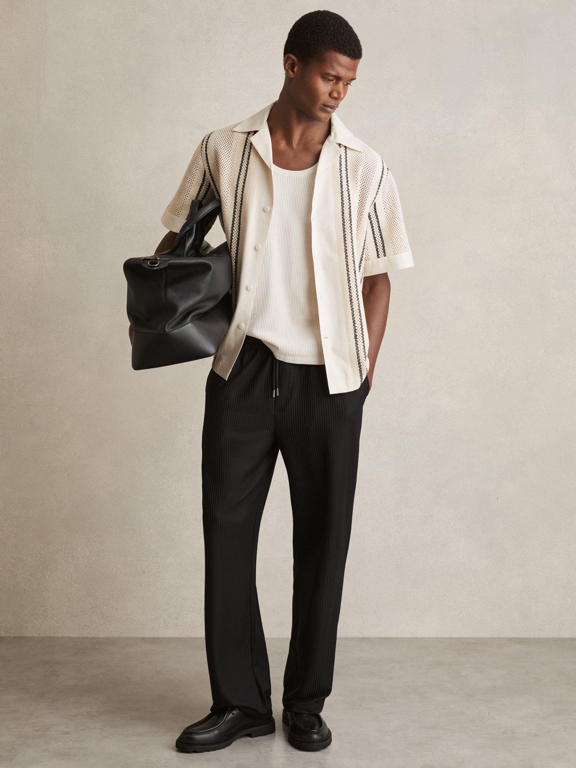 Product image 4 of 5, which shows Reiss Opal Cotton Blend Regular Fit Stripe Shirt, White/Multi, XS