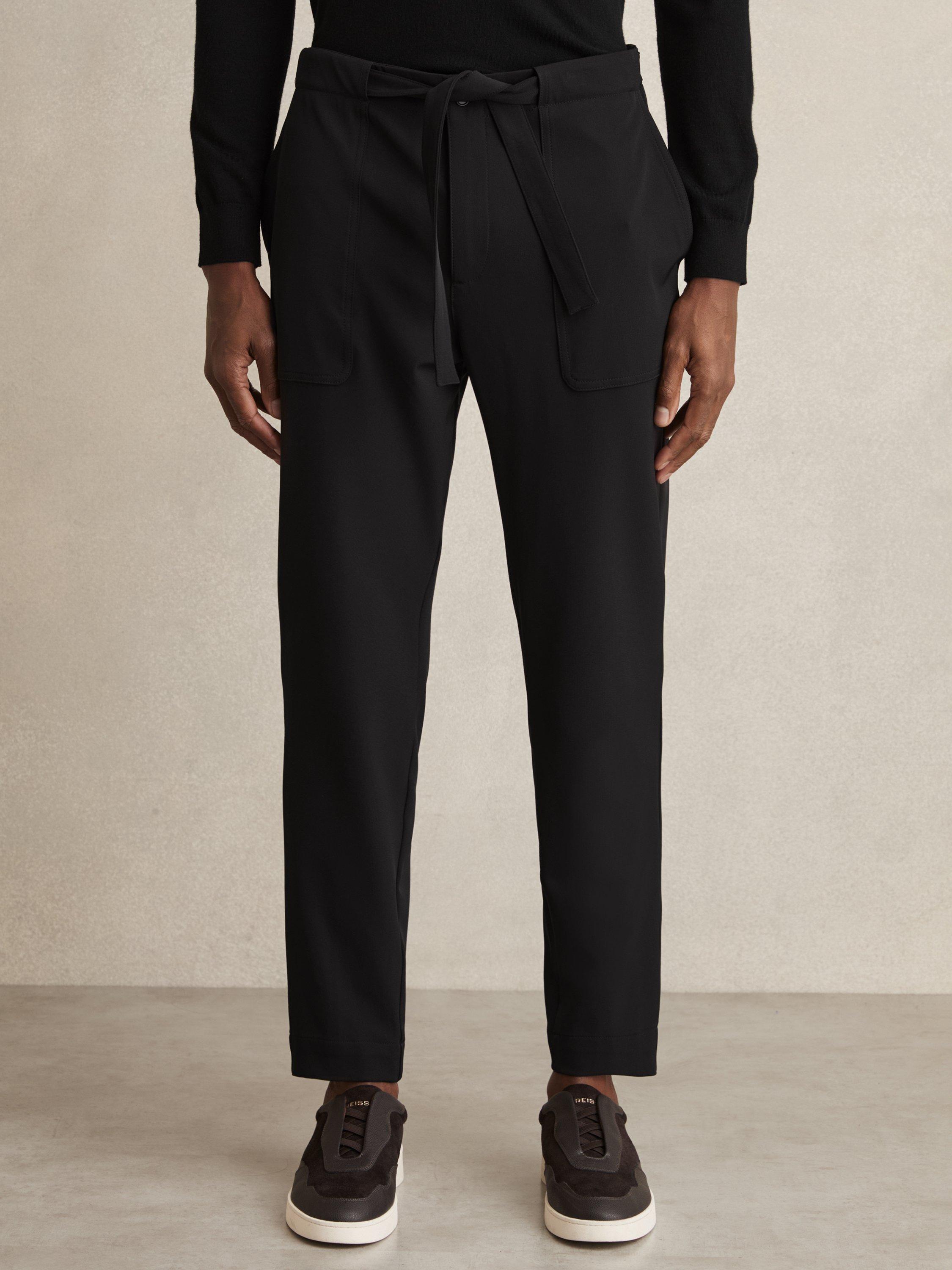 Product image 4 of 5, which shows Reiss Set Straight Fit Tailored Trousers, Black, 28R