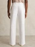 Reiss Shade Cotton Linen Blend Trousers, White