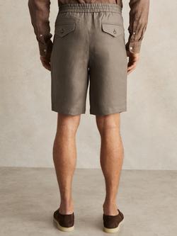 Reiss Barges Linen Shorts - view 2, Natural Stone