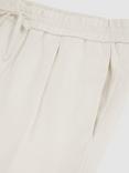 Reiss Barges Linen Drawstring Shorts, Stone