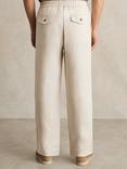 Reiss Barges Linen Drawstring Trousers, Stone