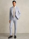 Reiss Belmont Slim Fit Side Adjuster Trousers, Light Blue