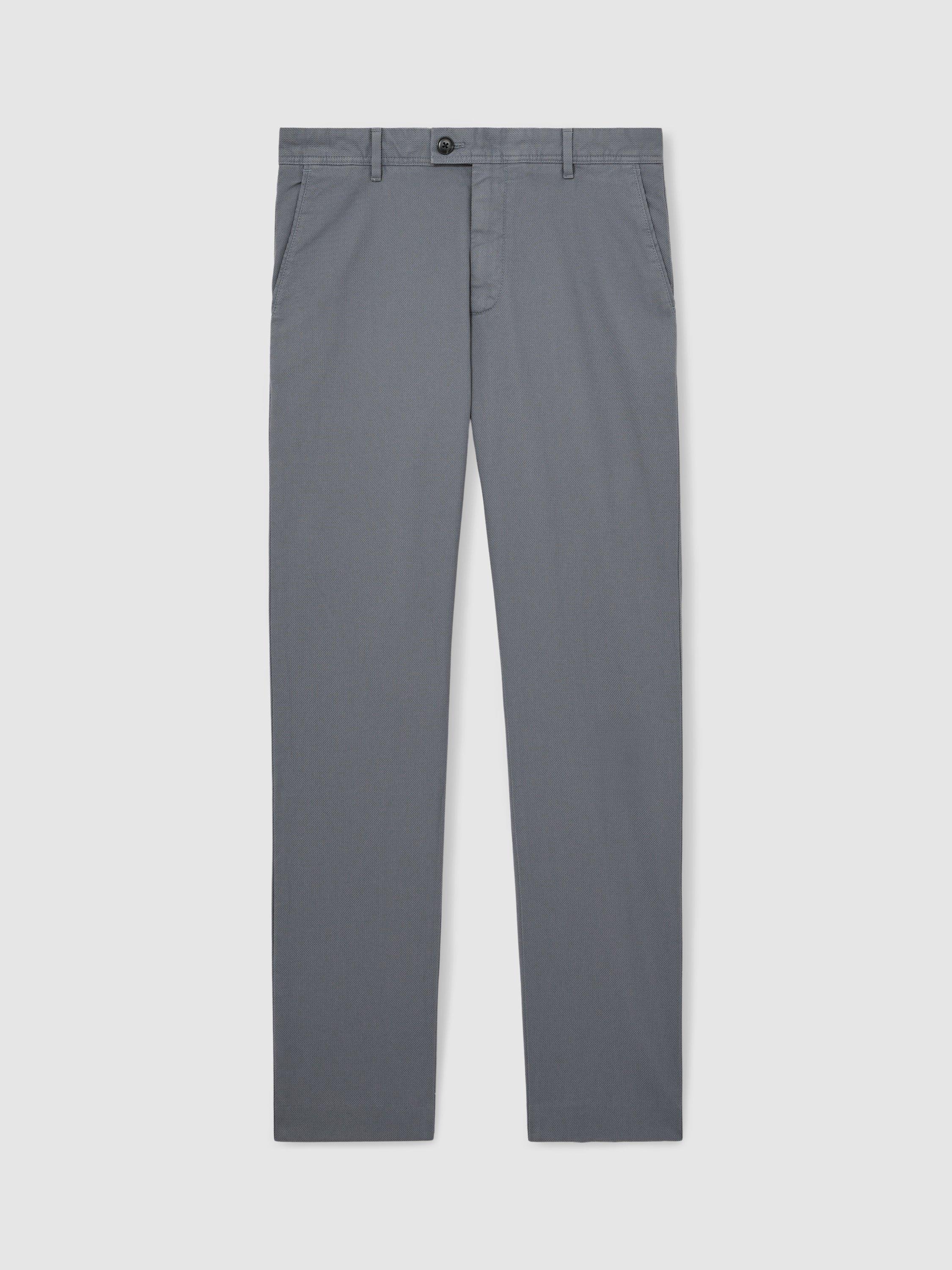 Product image 3 of 5, which shows Reiss Dobby Chinos, Light Blue, 28