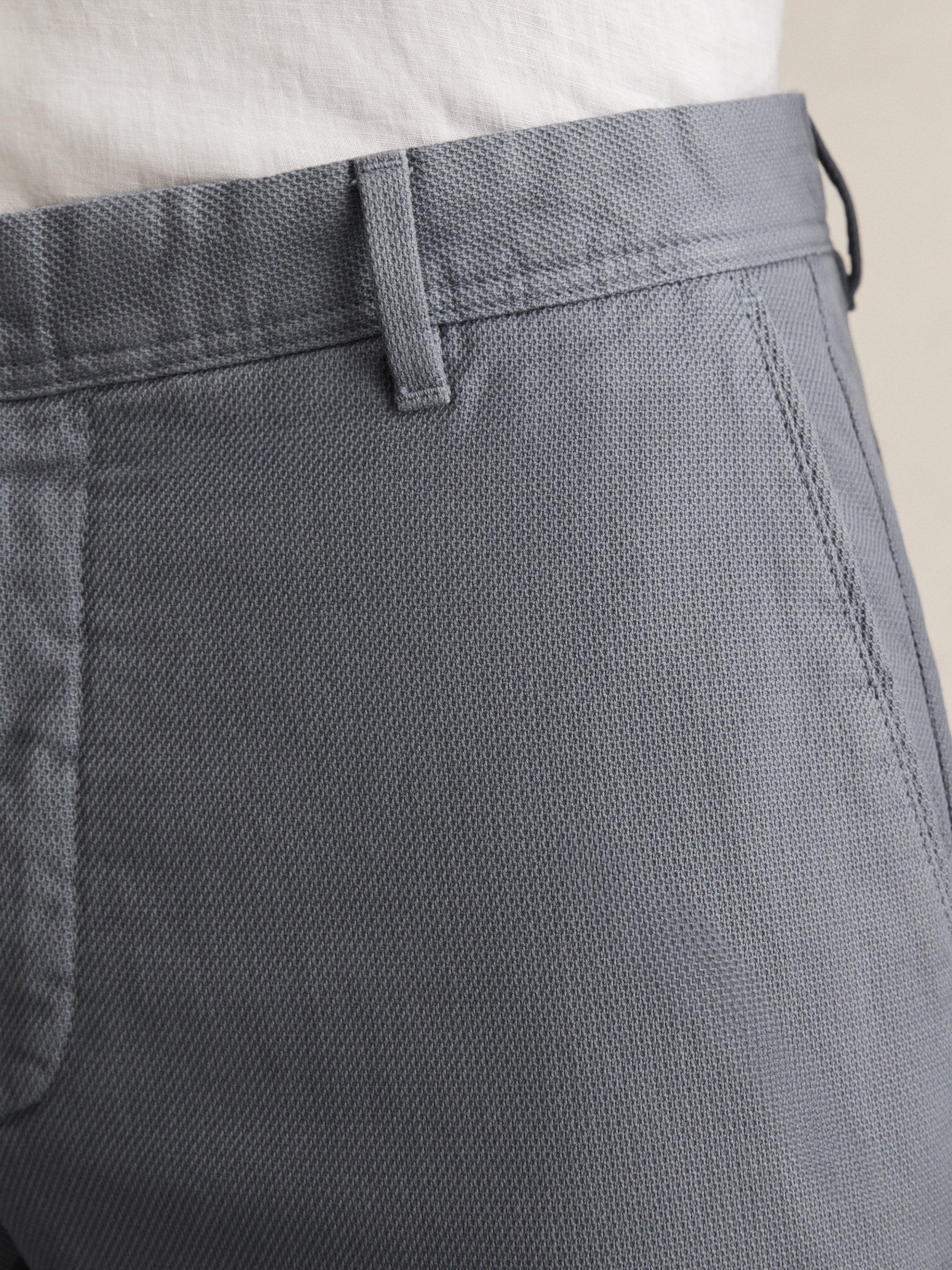 Product image 5 of 5, which shows Reiss Dobby Chinos, Light Blue, 28
