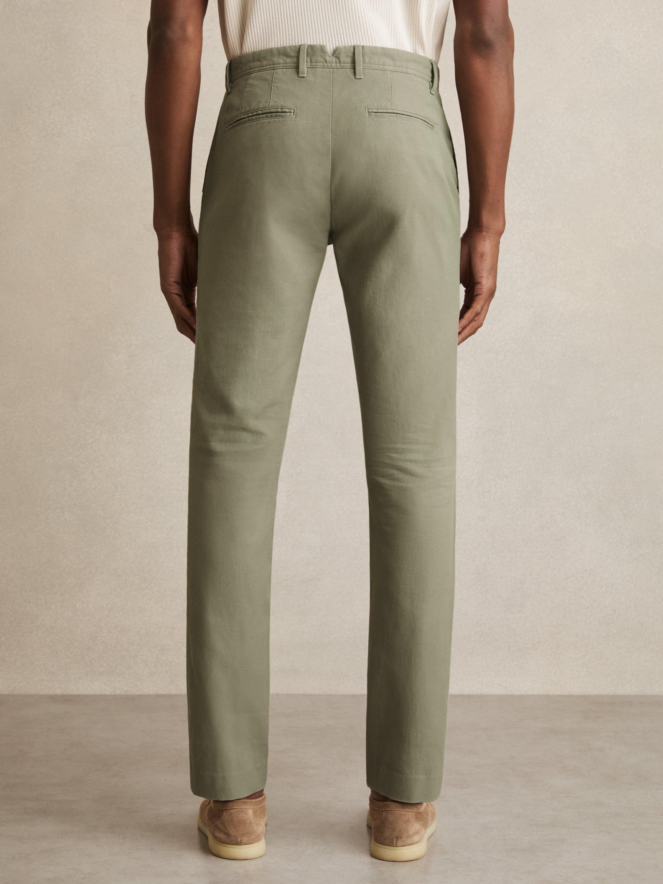 Product image 2 of 5, which shows Reiss Dobby Chinos, Khaki, 28