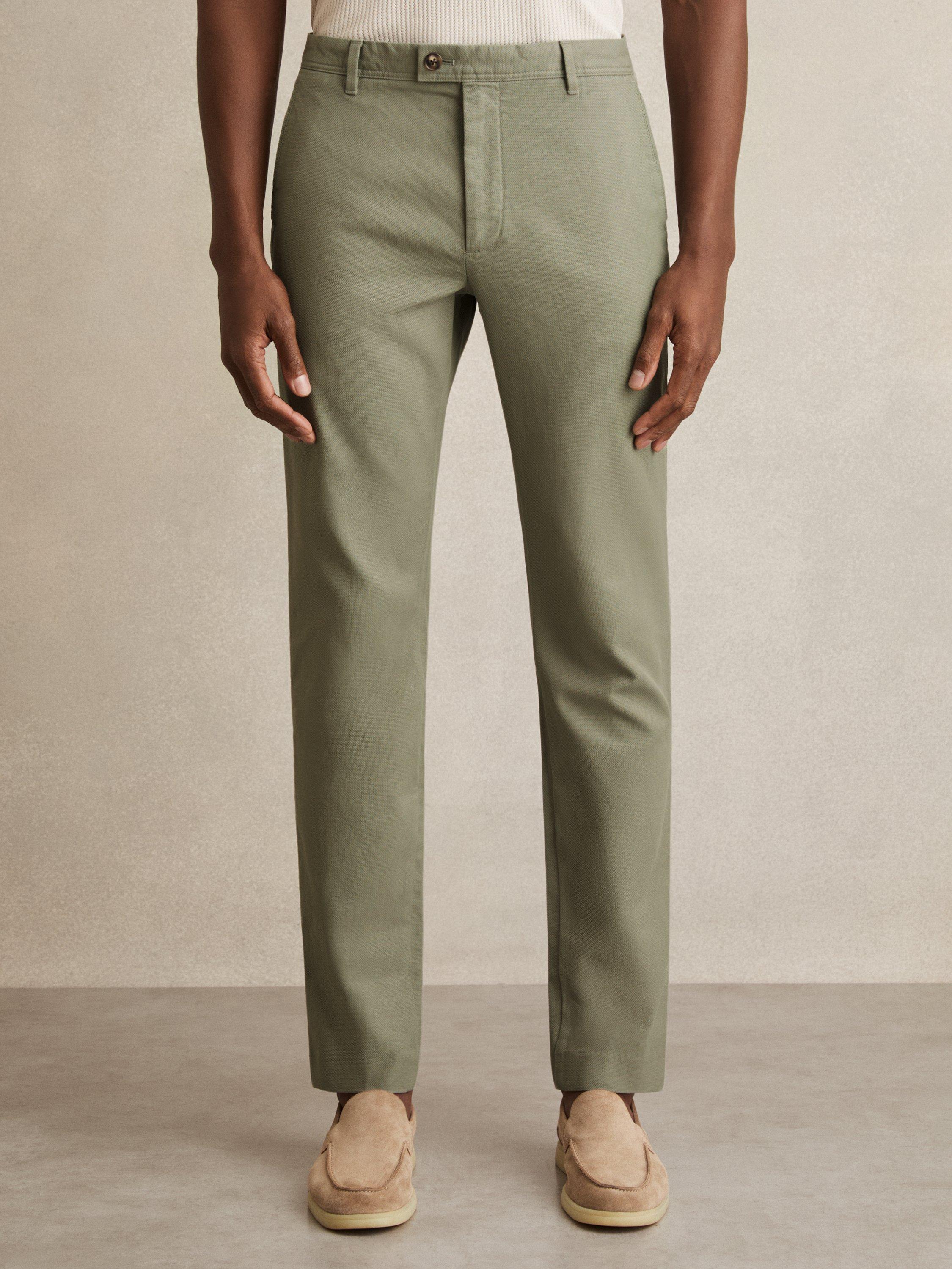 Product image 4 of 5, which shows Reiss Dobby Chinos, Khaki, 28