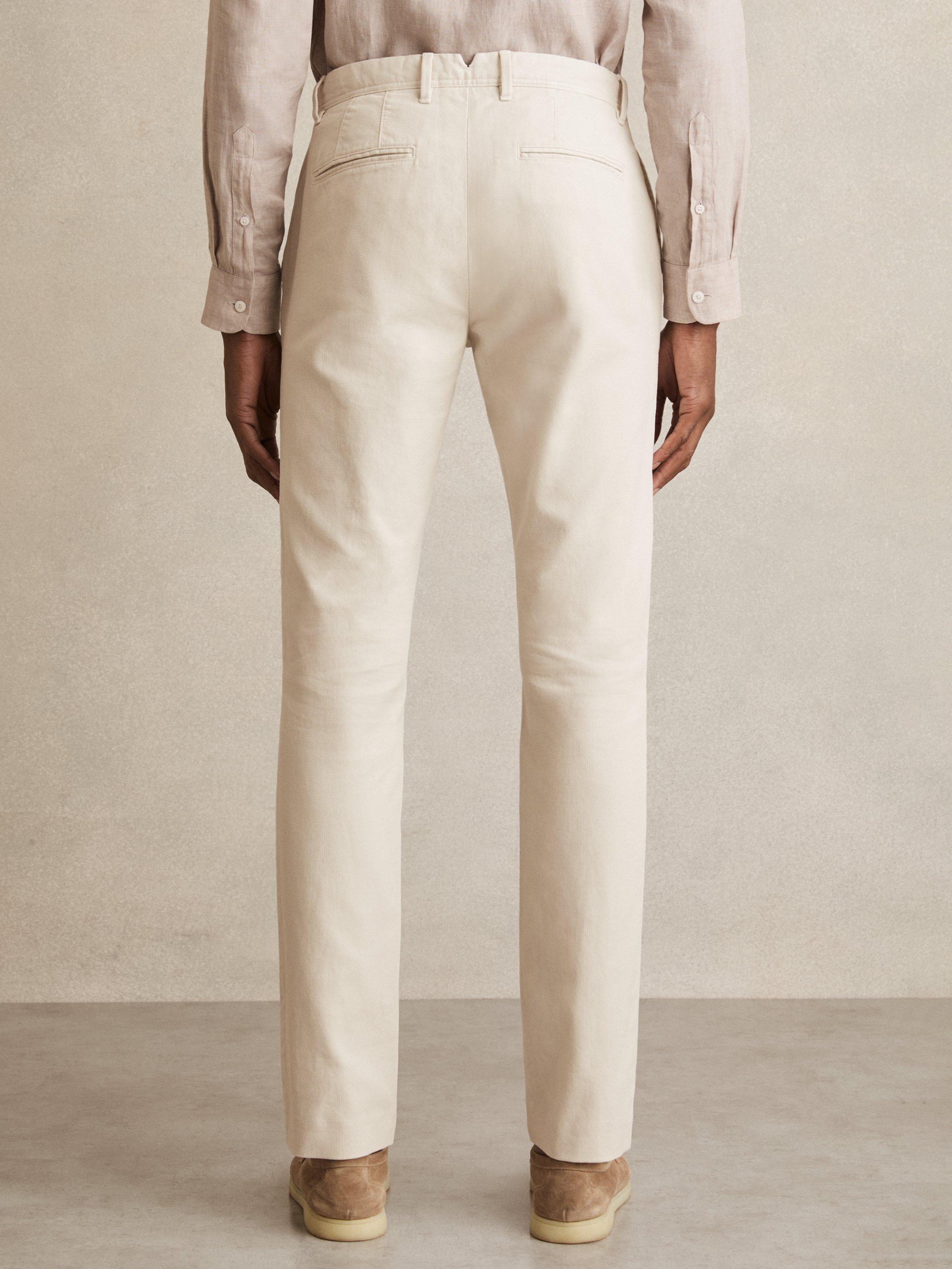 Product image 2 of 5, which shows Reiss Dobby Chinos, Off White, 28