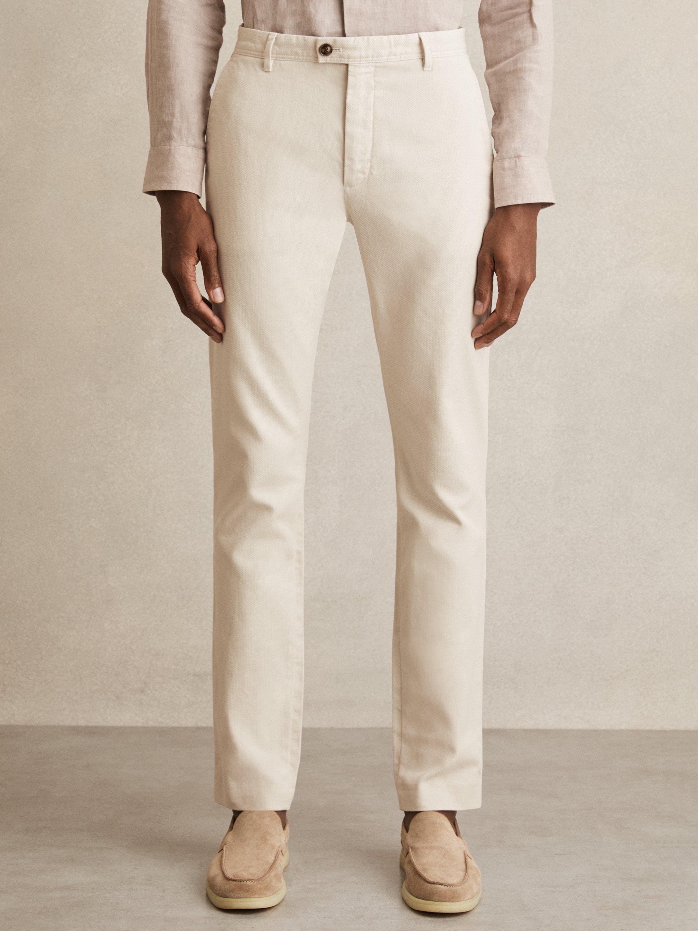Product image 4 of 5, which shows Reiss Dobby Chinos, Off White, 28