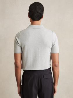 Reiss Finch Cotton Blend Contrast Placket Polo Shirt - view 2, Washed Sage Green