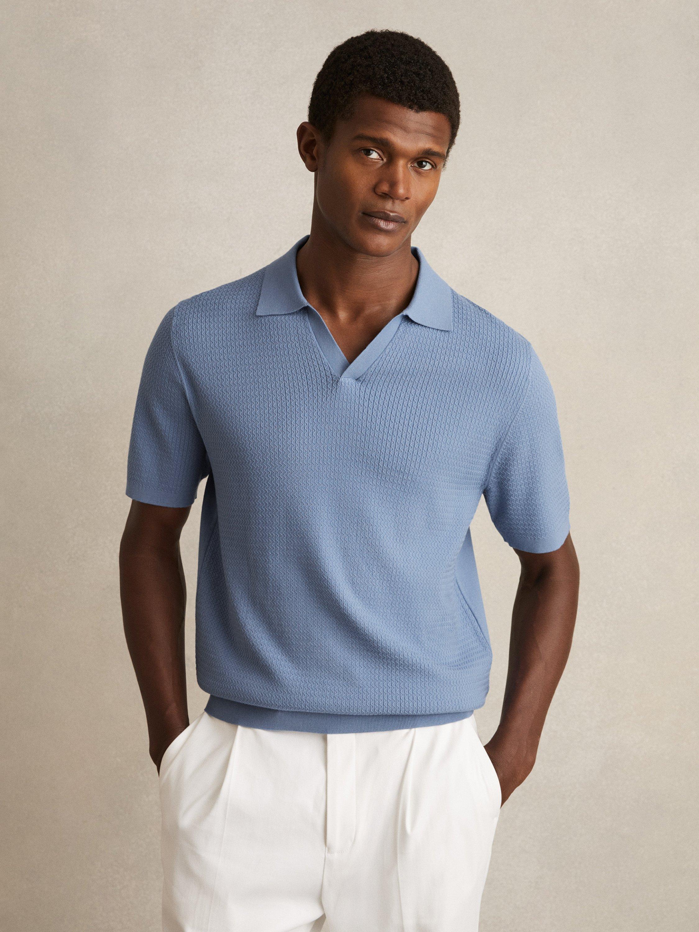 Reiss Tyne Open Collar Knit Polo Shirt