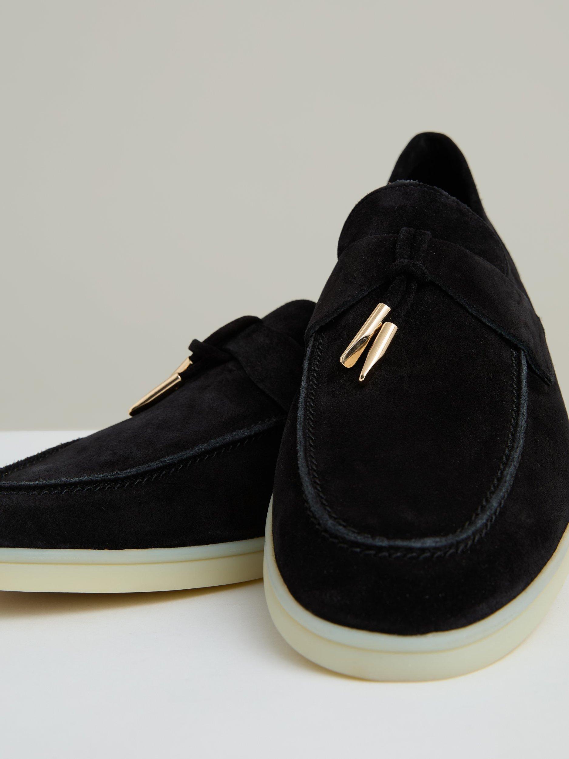 Product image 2 of 4, which shows Reiss Price Suede Tassel Loafers, Black, 9