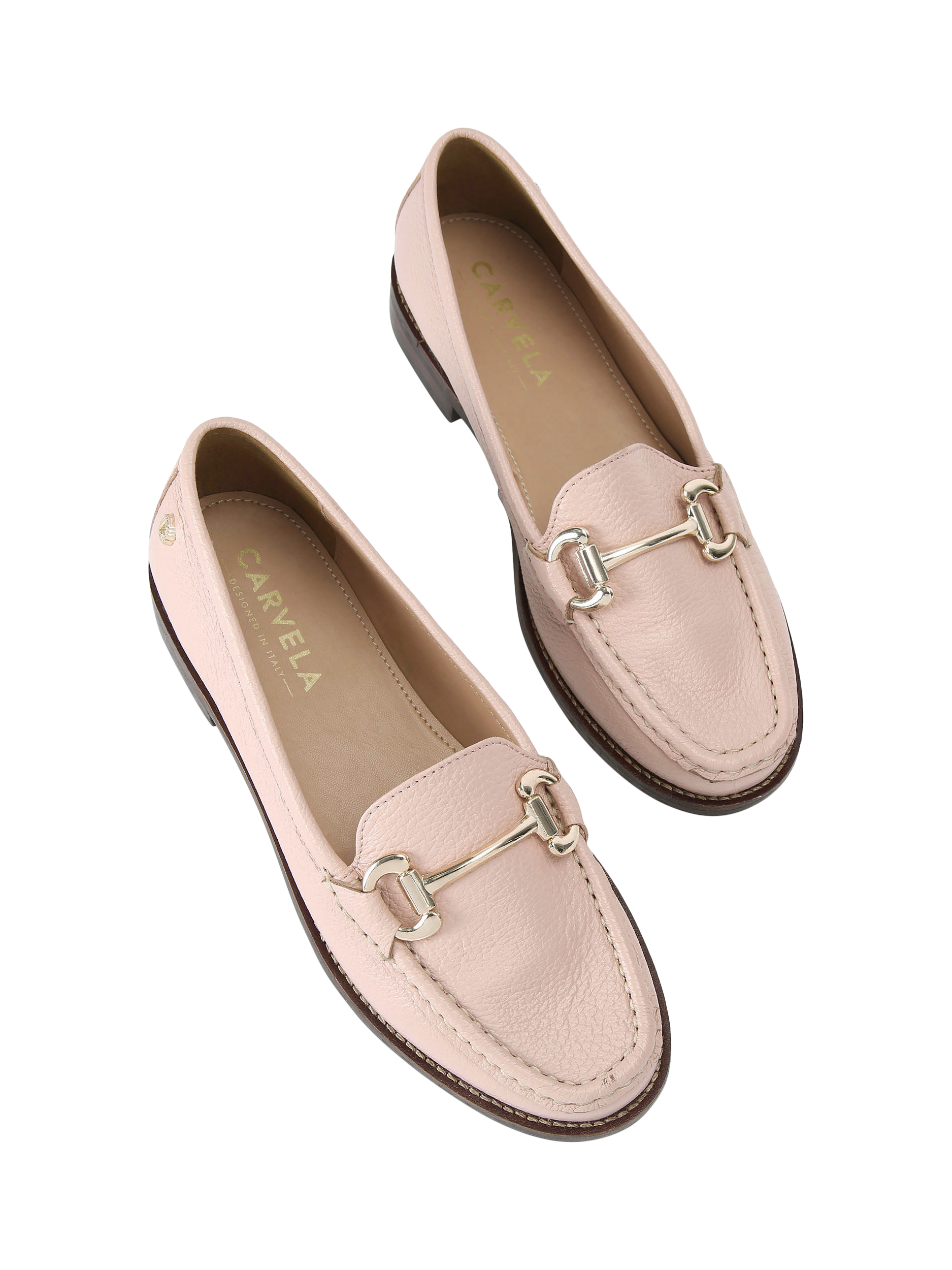 Product image 2 of 4, which shows Carvela Snap Leather Loafers, Pink, 3