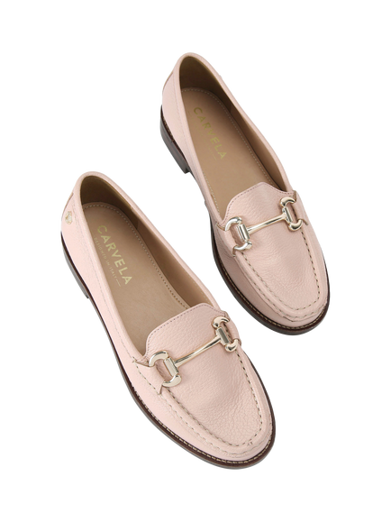 Carvela Snap Leather Loafers, Pink - view 2, Pink