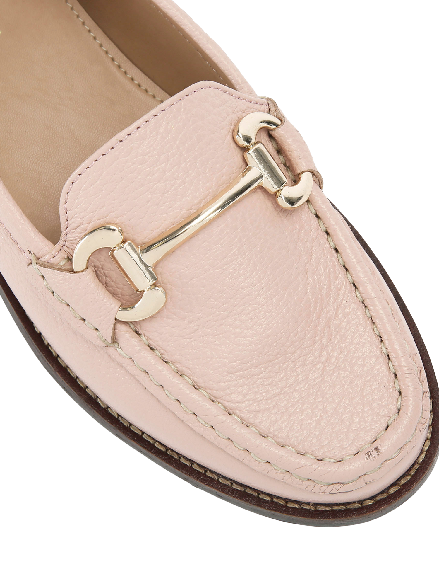 Product image 4 of 4, which shows Carvela Snap Leather Loafers, Pink, 3