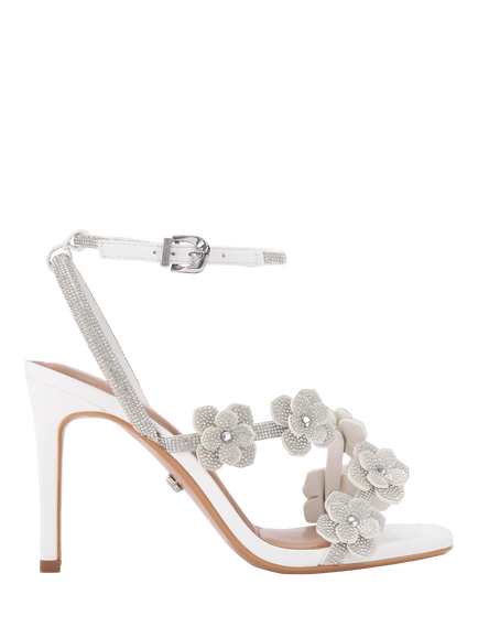 Carvela Petalo Embellished Sandals, White