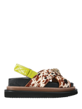 Kurt Geiger London Orson Cross Strap Sandals, Brown/Multi