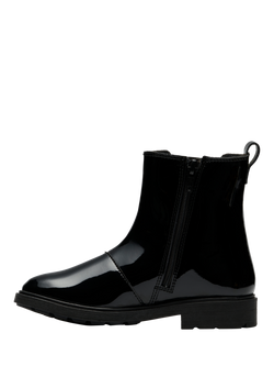 Clarks Kids' Astrol Orin K Leather Chelsea Boots, Black Patent - view 2, Black Patent