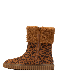 Clarks Kids' Cove Snuggle K Suede Boots, Leopard Print - view 2, Leopard Print