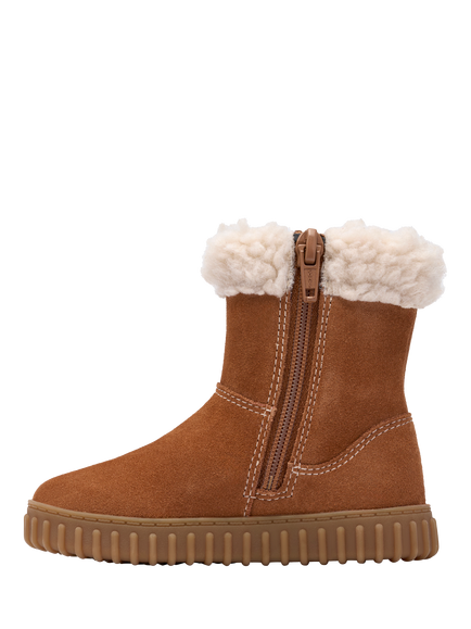 Clarks Kids' Cove Warm T Suede Bear Boots, Tan - view 2, Tan