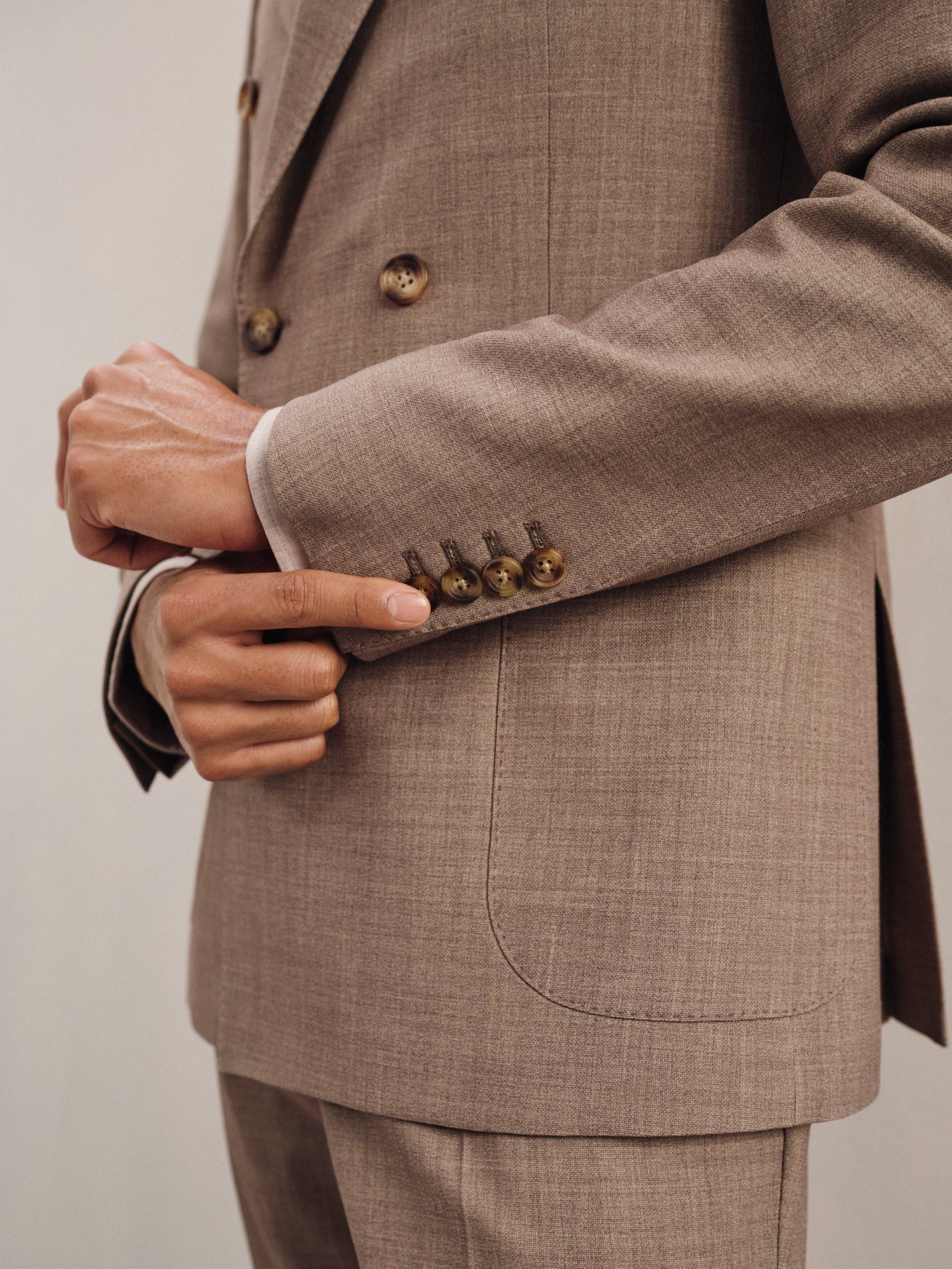 Product image 5 of 5, which shows Reiss Belmont Wool Blend Suit Jacket, Brown, 42