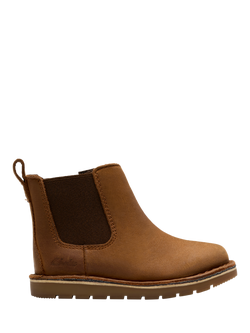 Clarks Kids' Joyful Sky T Chelsea Boots, Tan, Tan