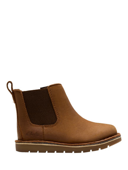Clarks Kids' Joyful Sky T Chelsea Boots, Tan, Tan