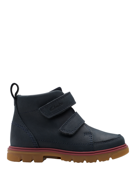 Clarks Kids' Lorcam Leather Hi Boots, Navy, Navy