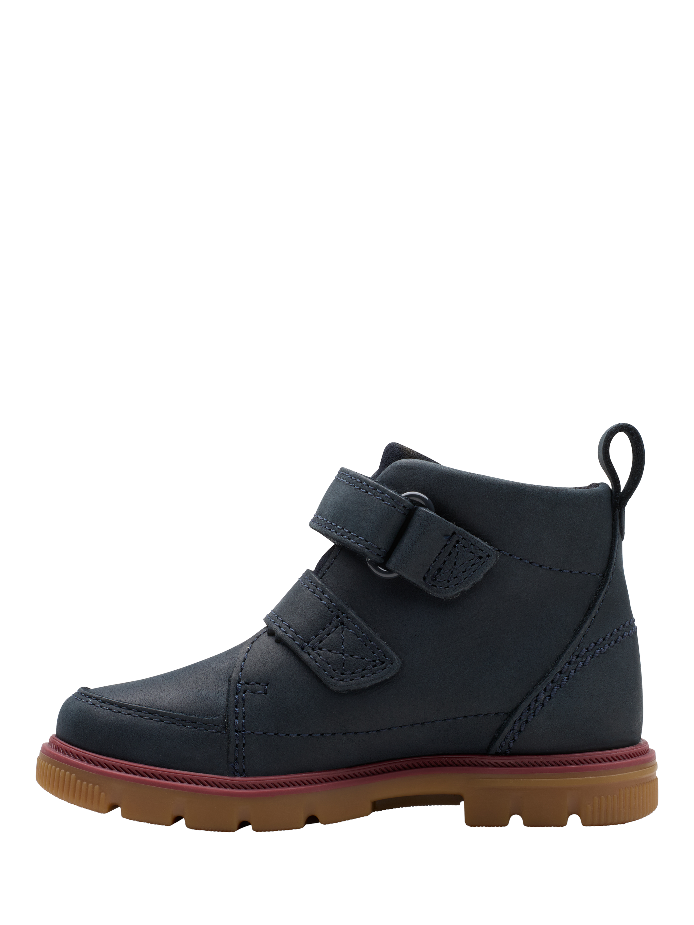 Product image 2 of 7, which shows Clarks Kids' Lorcam Leather Hi Boots, Navy, 4 G Jnr