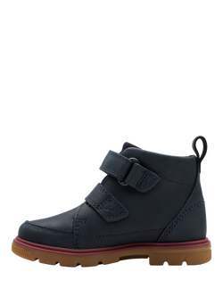 Clarks Kids' Lorcam Leather Hi Boots, Navy - view 2, Navy