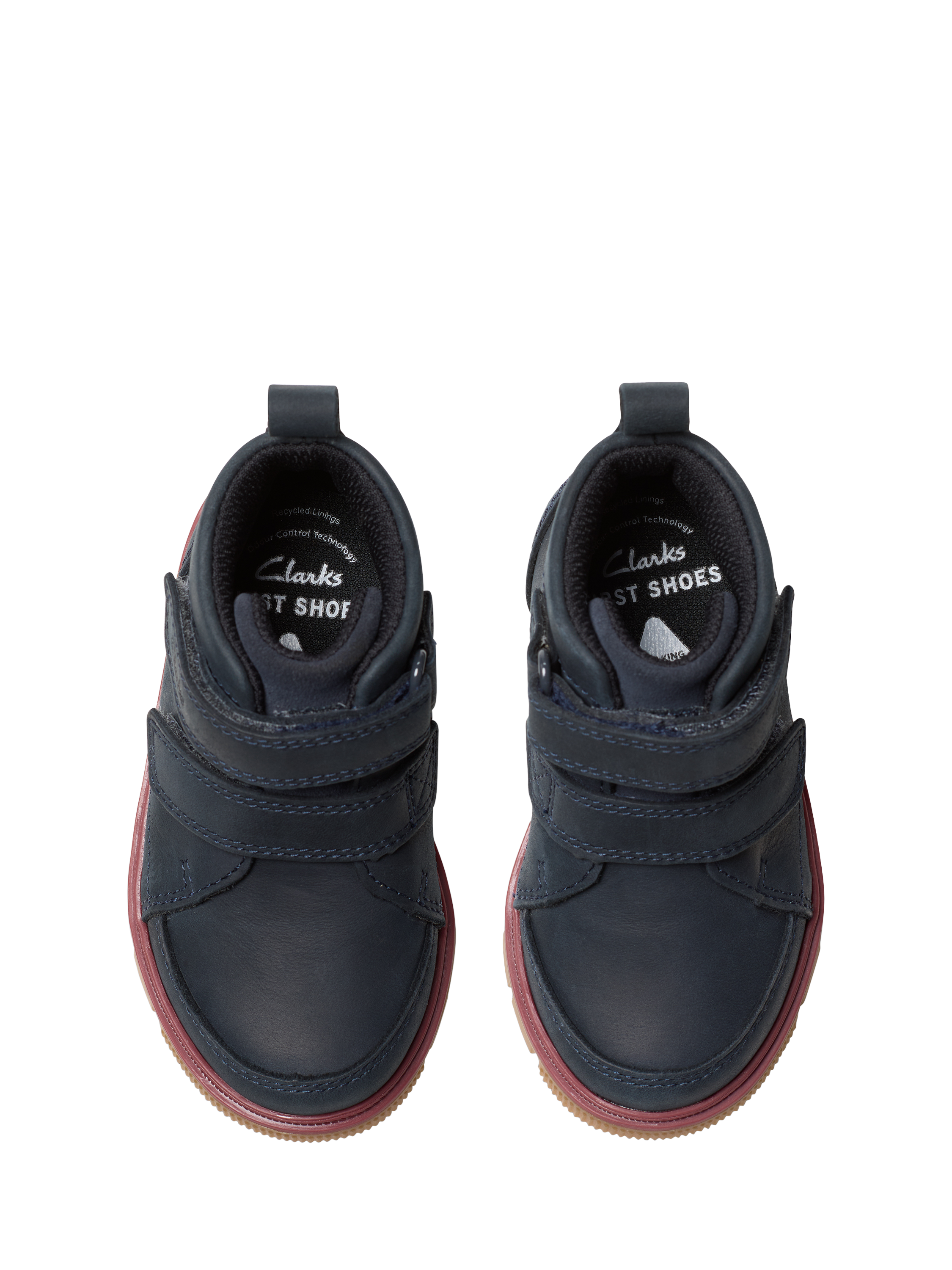 Product image 6 of 7, which shows Clarks Kids' Lorcam Leather Hi Boots, Navy, 4 G Jnr