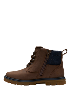 Clarks Kids' Lorcam Trail Leather Lace Up Boots - view 2, Dark Brown