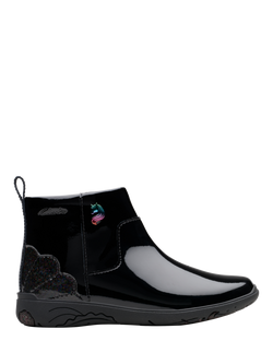 Clarks Kids' Relda Glow K Leather Boots, Black, Black